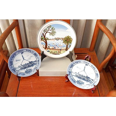 Two Royal Copenhagen Parliament House 1988 Plates and Villeroy and Boch Display Plate