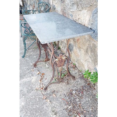 Beale Cast Iron Sewing Machine Stand with Granite Top