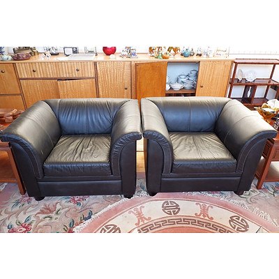Four Retro Artifex Leather Armchairs