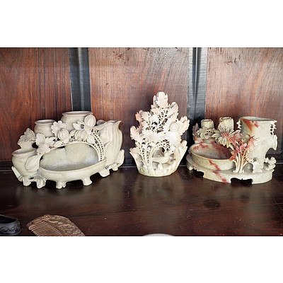 Three Chinese Soapstone Carvings