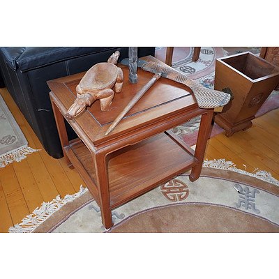 Chinese Rosewood Two Tier Side Table