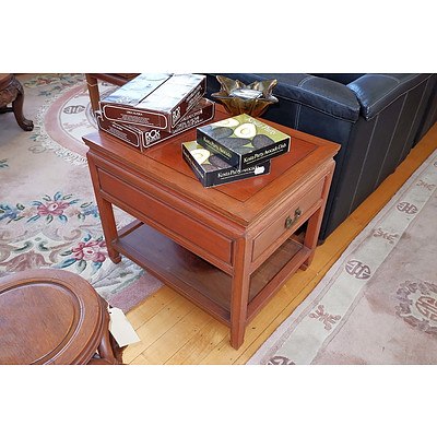 Chinese Rosewood Side Table with Drawer