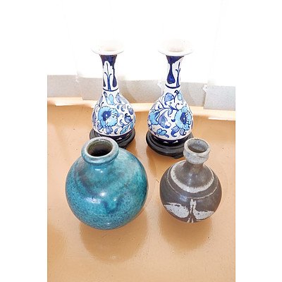 Four Studio Pottery Vases