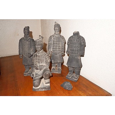 Four Reproduction Terracotta Warriors