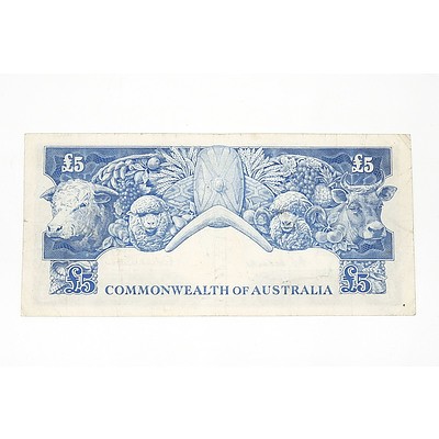 1954 Coombs / Wilson Five Pound Note, TA96309882