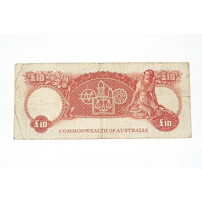1960 Coombs / Wilson Ten Pound Note, WA54417487
