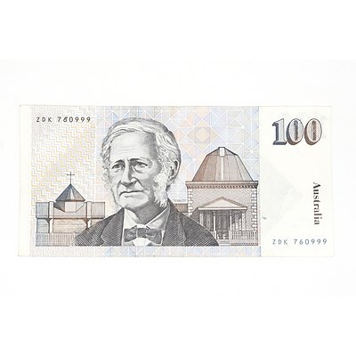 1985 Johnston / Fraser $100 Note, ZDK760999