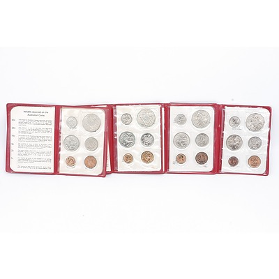 Australian  Decimal Coin Wallets, 1975, 1979, 1980, and 1981
