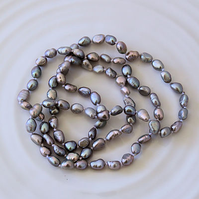 Silver Grey Freshwater Baroque Pearl Necklace