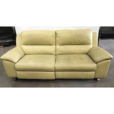 Leather Two Seater Electric Reclining Lounge
