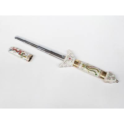 Tai Chi Extendable Sword with Cloisonne Enamel Exterior 