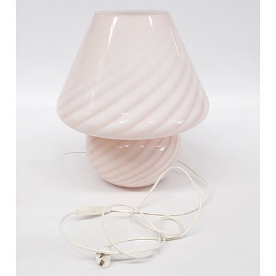 Large Pink Art Glass Table Lamp