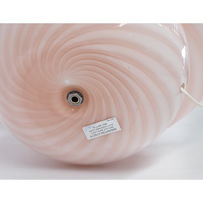 Large Pink Art Glass Table Lamp