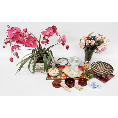 Quantity of Decorative Items including: Two Hand Painted Plates, Small Meissen Porcelain Dish and More