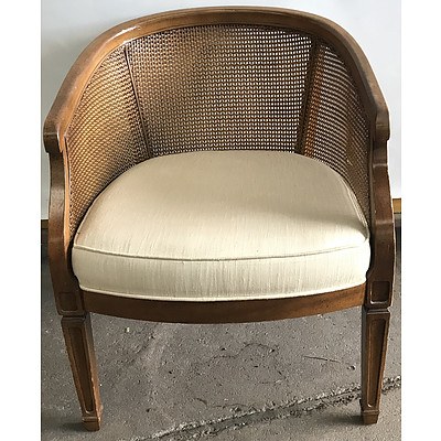 Cane Panelled Tub Chair, Probably Drexel