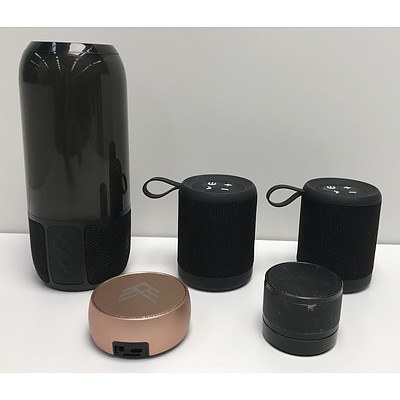 Five Bluetooth Speakers