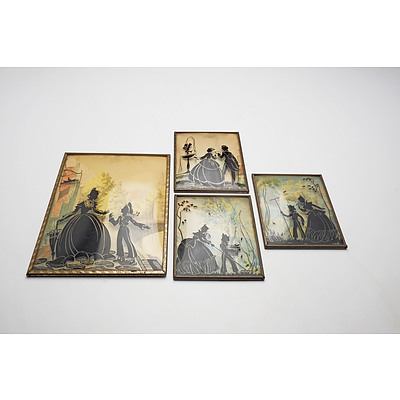 Four Art Deco Convex Silhouettes Purchased in New York