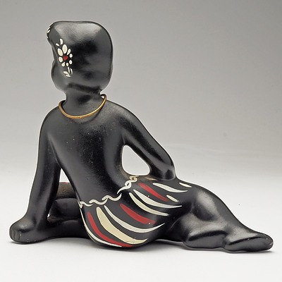 Barsony Reclining Figure with Pot and Gold Necklace
