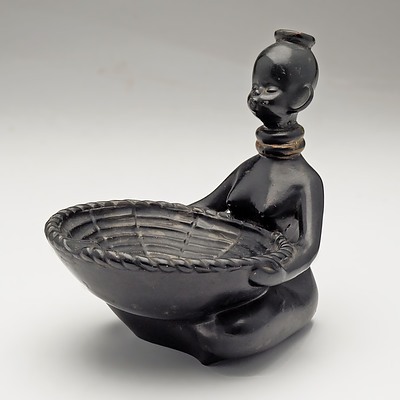 Figural African Lady with a Basket