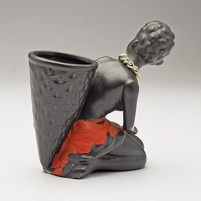 Figure of African Lady with a Basket on Back
