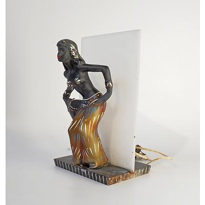 Barsony African Lady Silhouette Lamp