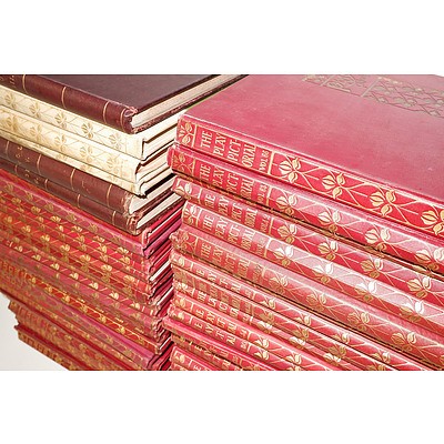 Large Collection of Bound Play Pictorial Magazines with Gilt Embossed Covers, Circa 1930s