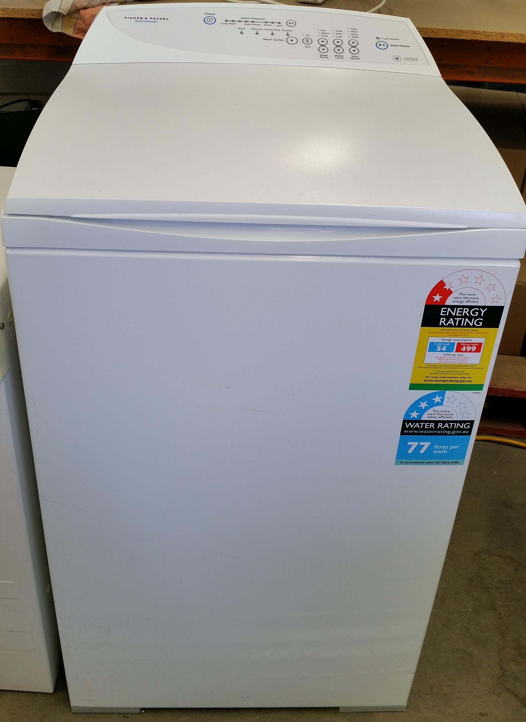 fisher paykel 5.5 kg top loader