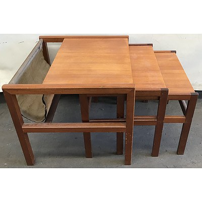 Nest Of Three Tables with Magazine Rack
