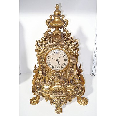 Vintage French Style Giltwood Mantle Clock