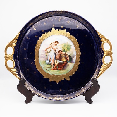 Austrian Victoria Carlsbad China Butlers Tray, with Transfer Printed Classical Scene