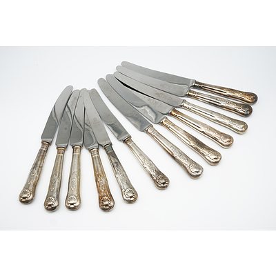 Various Silver Plated Kings Pattern Flatware as Shown Including a Large Elkington & Co Basting Spoon