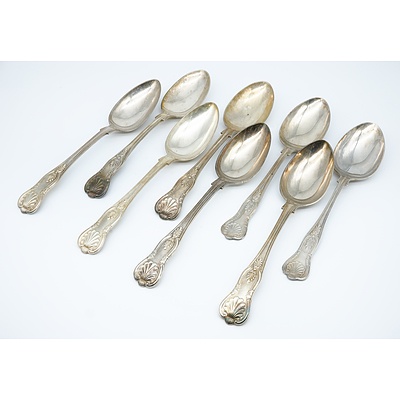 Various Silver Plated Kings Pattern Flatware as Shown Including a Large Elkington & Co Basting Spoon