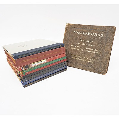 Masterworks Schubert Selected Songs and More, 10 33RPM Record Albums.