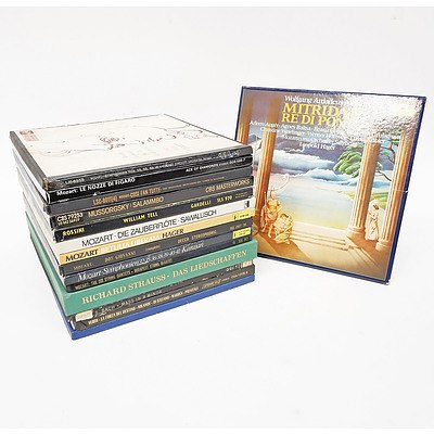 Wolfgang Amadeus Mozart Mitridate Re Di Ponto, Mozart Symphonies Nos.36 .39-41 and More, 15 33RPM Hard Cover Record Sets
