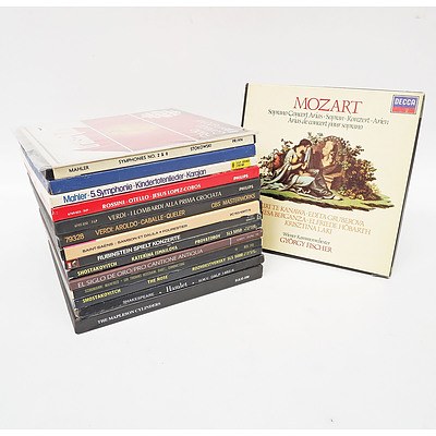 Mozart Soprano Concert Arias Wiener Kammerorchestrer Gyorgy Fischer, Mahler Symphony No.2 No.8 Stokowski and More, 15 33RPM Hard Cover Record Sets