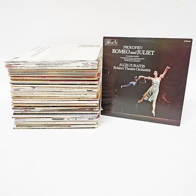 Respighi The Birds Church Windows Eugene Ormandy Philadelphia Orchestra, Prokofiev Romeo and Juliet Complete Ballet and More, 33RPM Records in Cases