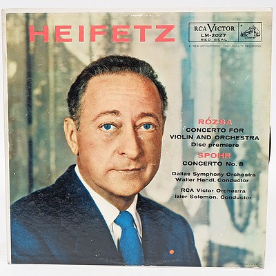 Heifetz Rozsa Concerto for Violin and Orchestra Spohr Concert No.8, LP 33RPM