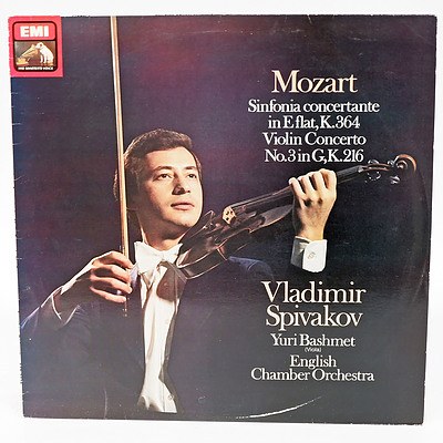 Mozart Sinfonia Concertante in E flat K.364 Violin Concerto No.3 in G.K.216 Vladmir Spivakov, 33RPM