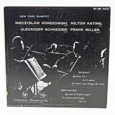 New York Quartet Mozart Quartet No.1 in G minor K.478 Beethoven Quartet in E flat major Op.16, LP 33RPM