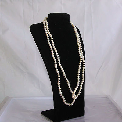Classic Cultured Pearl Necklace 127cm strand with Sterling Silver Clasp
