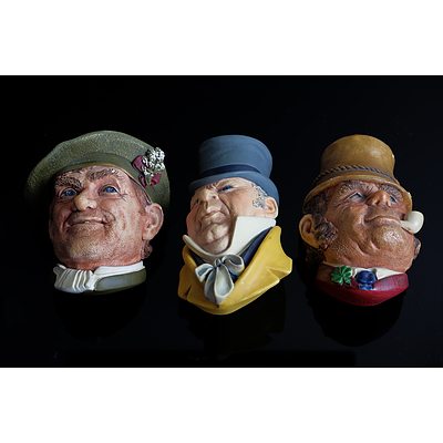 Three Bossons England Chalkware Wall Plaques, Including Jock and Paddy and More, Circa 1960's 