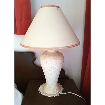 A Pair of Skillhands Rose Oatmeal Table Lamps