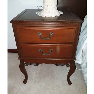 Vintage Queen Anne Style Dressing Table with Matching Bedside Drawers