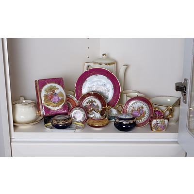 A Collection of French Limoges Porcelain and a Grindley Demitasse Setting for Four with Extras