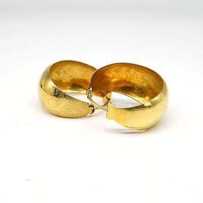 9ct Yellow Gold Tapered Hoop Earrings, 4.3g