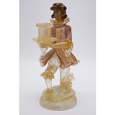 Vintage Venetian Glass Figural Candle Stick