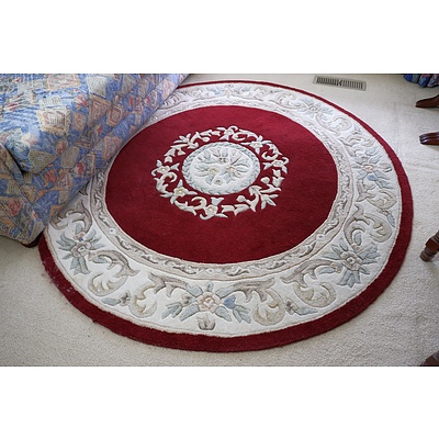 Indian Machine Woven Wool Pile Oval Rug