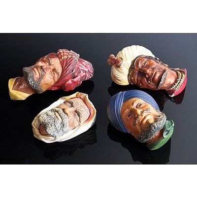Four Bossons England Chalkware Wall Plaques, Circa 1960s