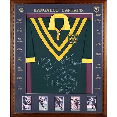 Signed Australian Kangaroo Captains Jersey - Blazed in Glory, 407/500