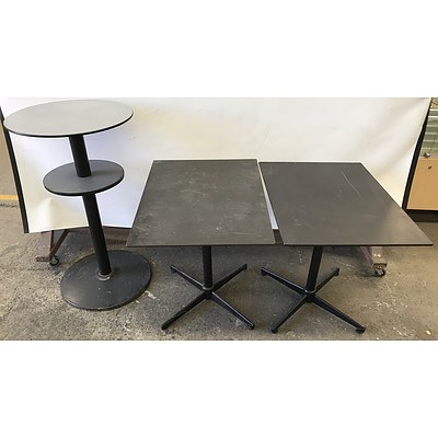 Cafe Tables and Bar Table -Lot Of Three